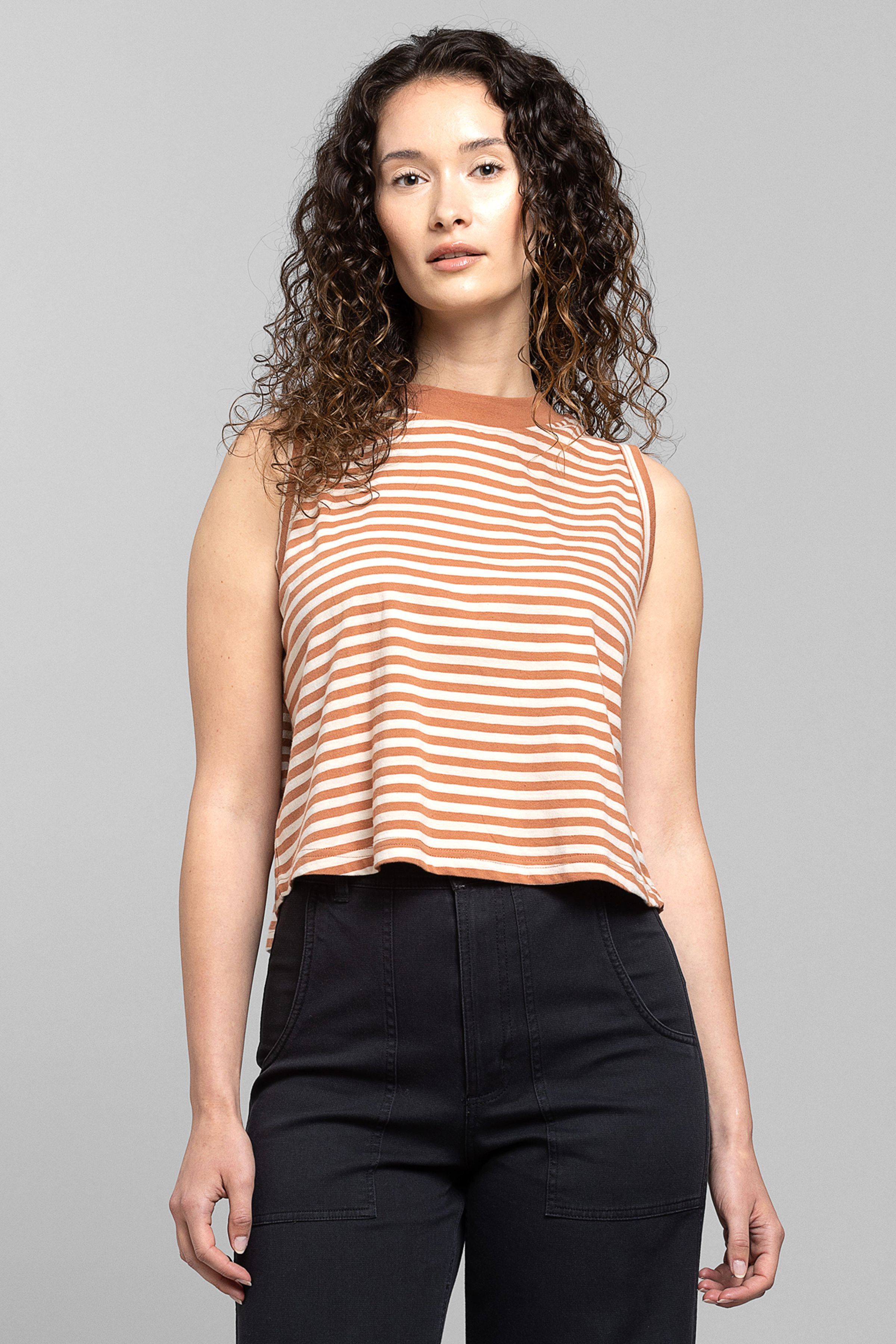 Dedicated Top Namsos Striped Orange Loveco