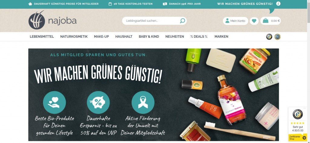 Bei najoba findest Du eine große Auswahl an Naturkosmetik