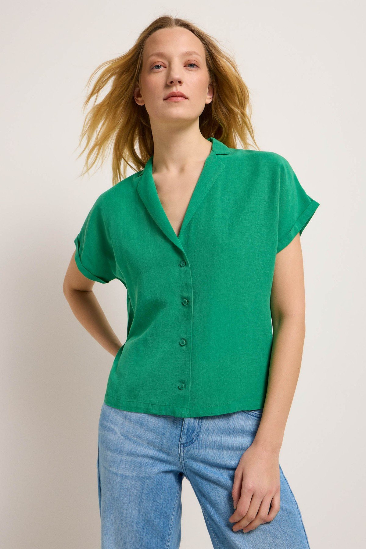 Bluse mit Reverskragen