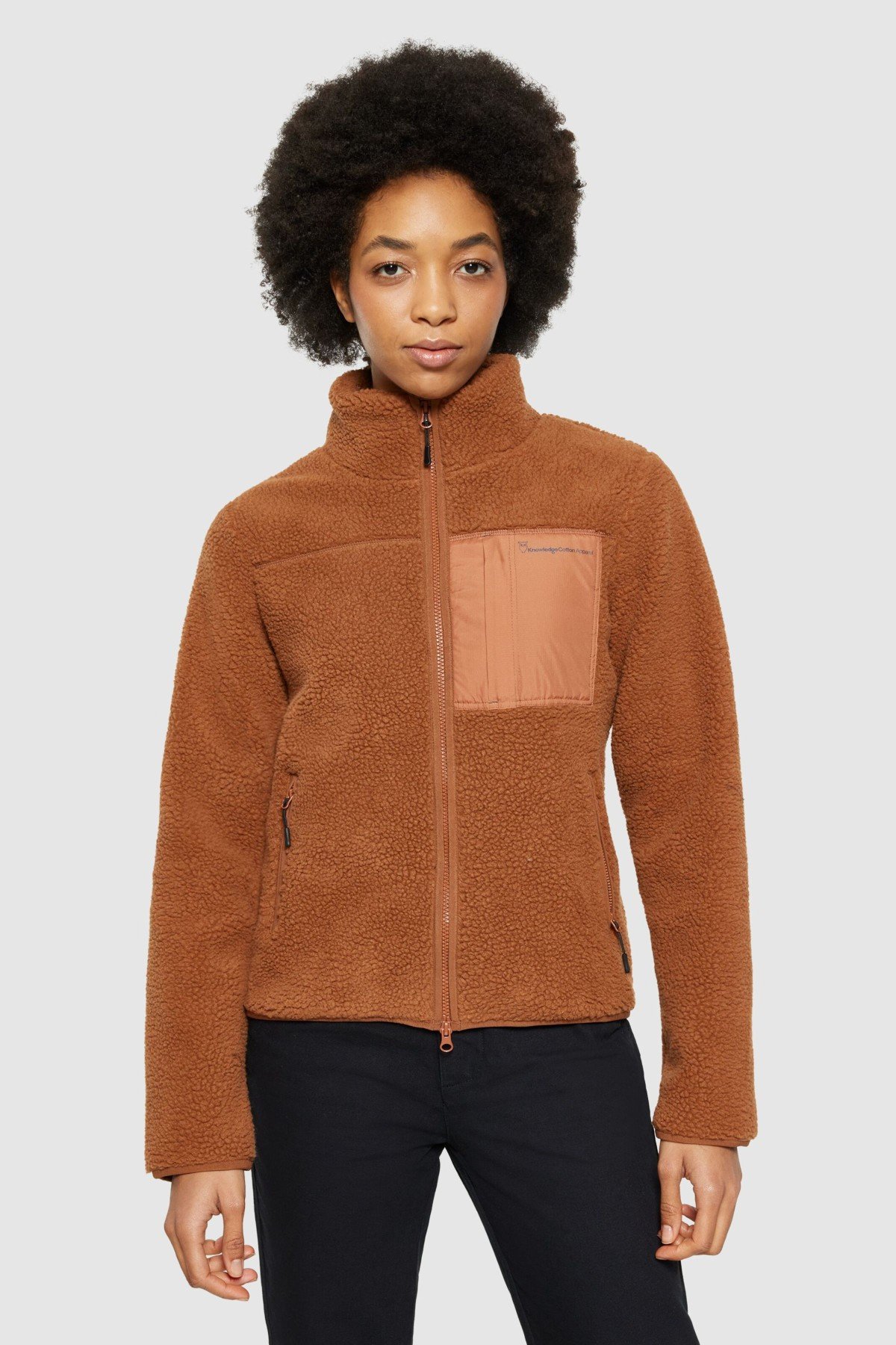 Jacke Teddy High Neck Orange