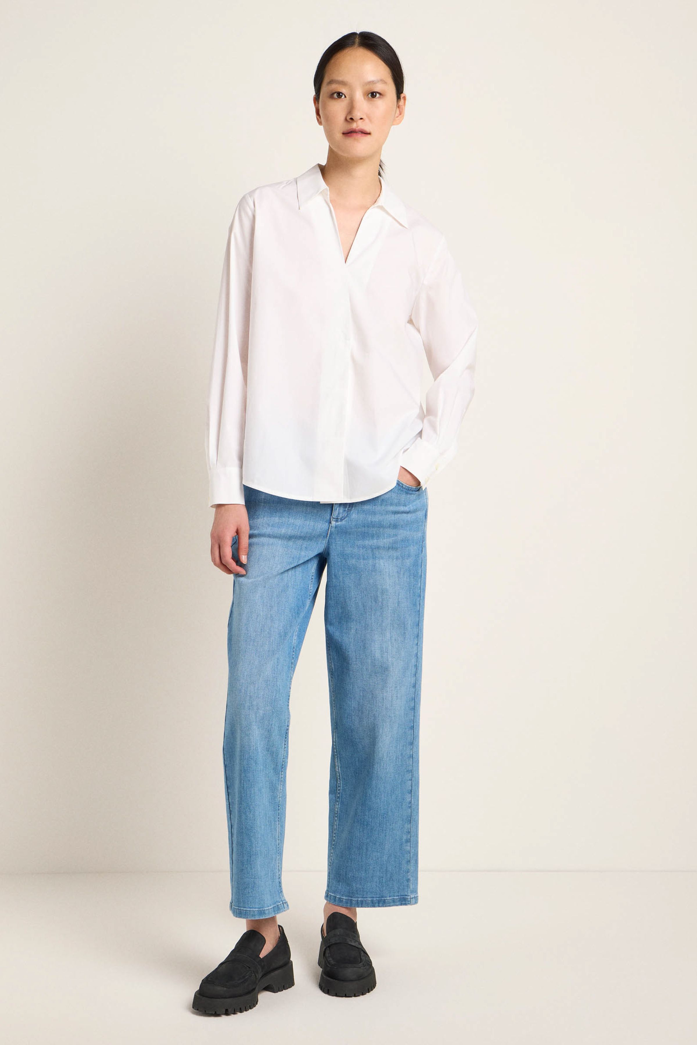 Lanius Bluse aus Bio-Baumwolle Weiß | Loveco