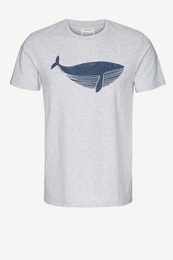 ARMEDANGELS T-SHIRT JAMES BIG WHALE GRAU LOV11969 1