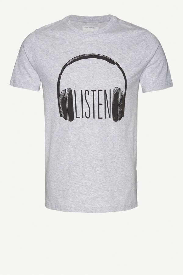 ARMEDANGELS T-SHIRT JAMES LISTEN GREY MELANGE LOV12485 1