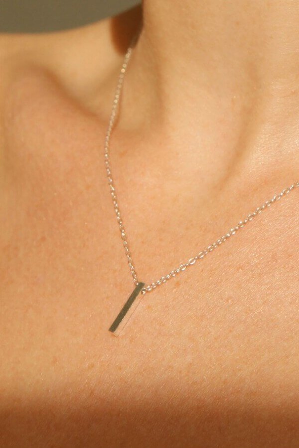 Wild Fawn HALSKETTE SHORT BAR SILBER LOV12727 1