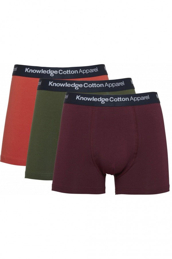 KnowledgeCotton Apparel BOXERSHORTS MAPLE 3PACK SEASONAL ROT LOV13860 1