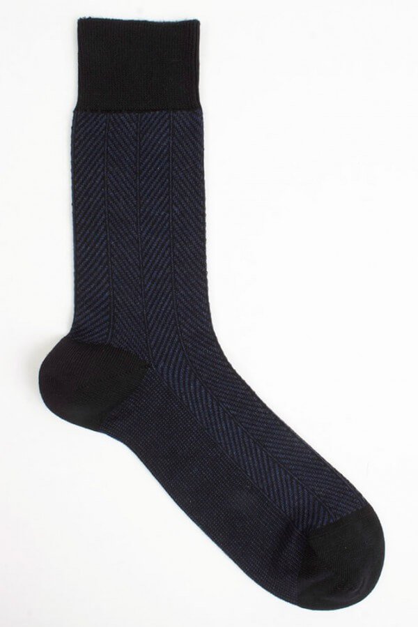VNS Organic Socks SOCKEN HERRINGBONE DUNKELBLAU LOV11731 1