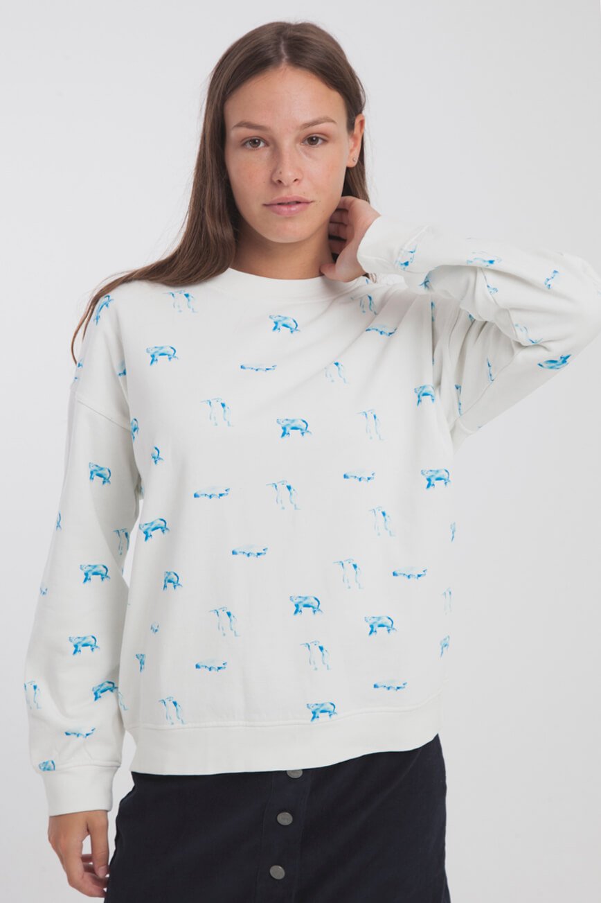 Sweater Antartic Animals Weiss from LOVECO Sweater Antartic Animals Weiss from LOVECO