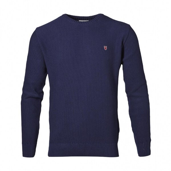 knowledgecottonapparel-pullover-basicknit-blue-peacock