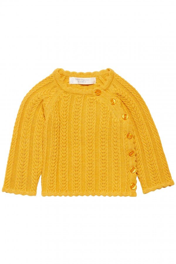 Sense Organics JACKE PICASSO KNITTED WRAP MUSTARD GELB LOV12925 1