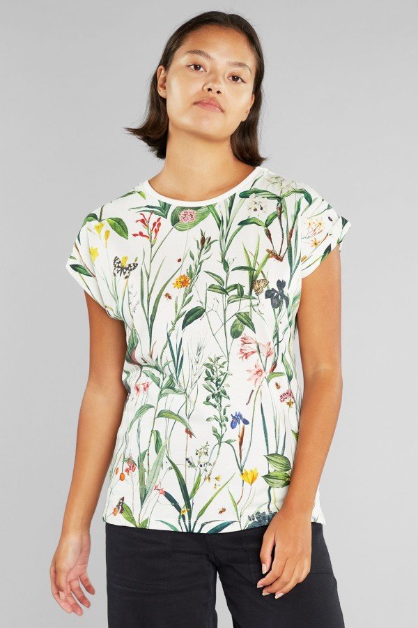 T-Shirt Visby Flower Field Off White