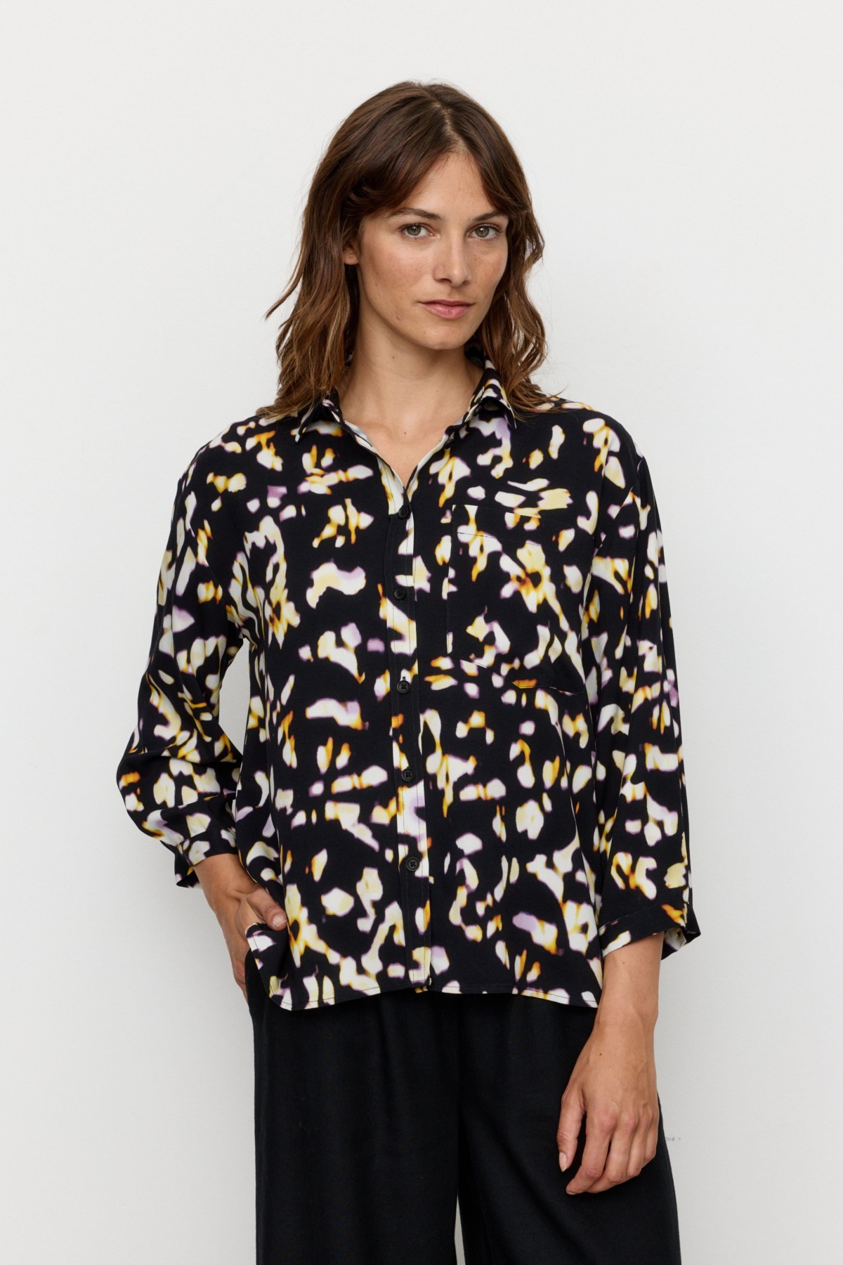 recolution Bluse Cypress Blurry Schwarz