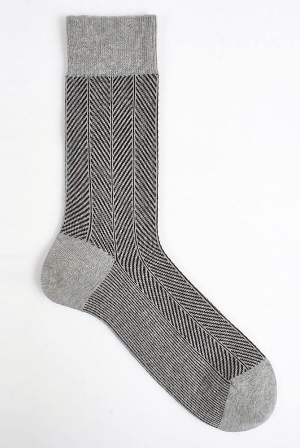 VNS Organic Socks SOCKEN HERRINGBONE HELLGRAU LOV11729 1