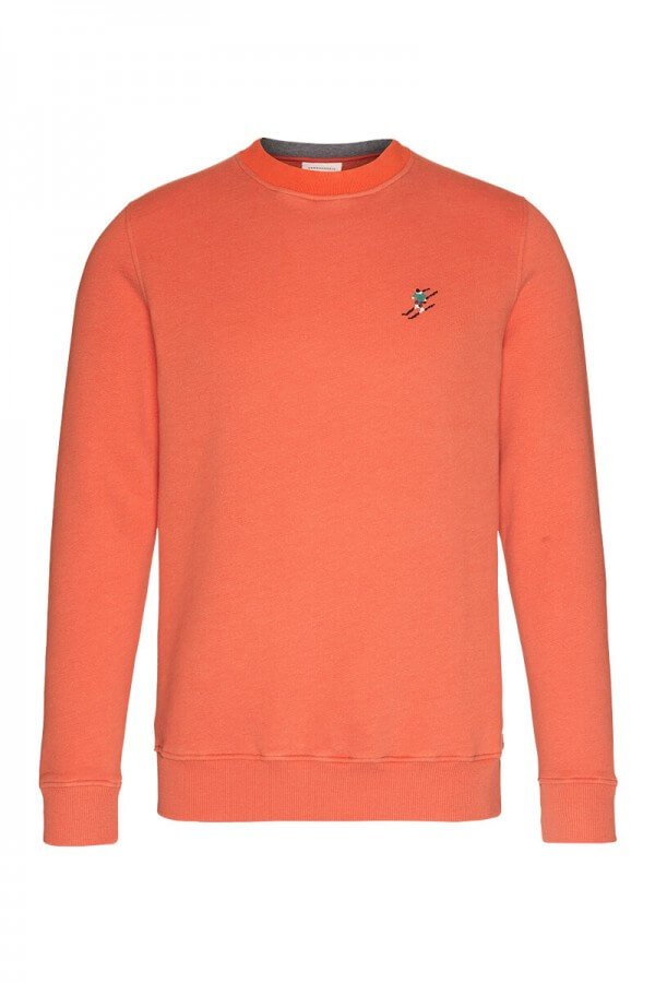 ARMEDANGELS SWEATER PETER SKIERS BADGE ORANGE LOV12888 2