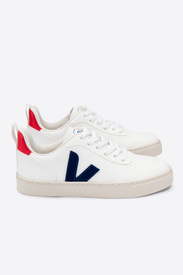 Veja Sneaker Small V-10 White Cobalt Pekin | Loveco