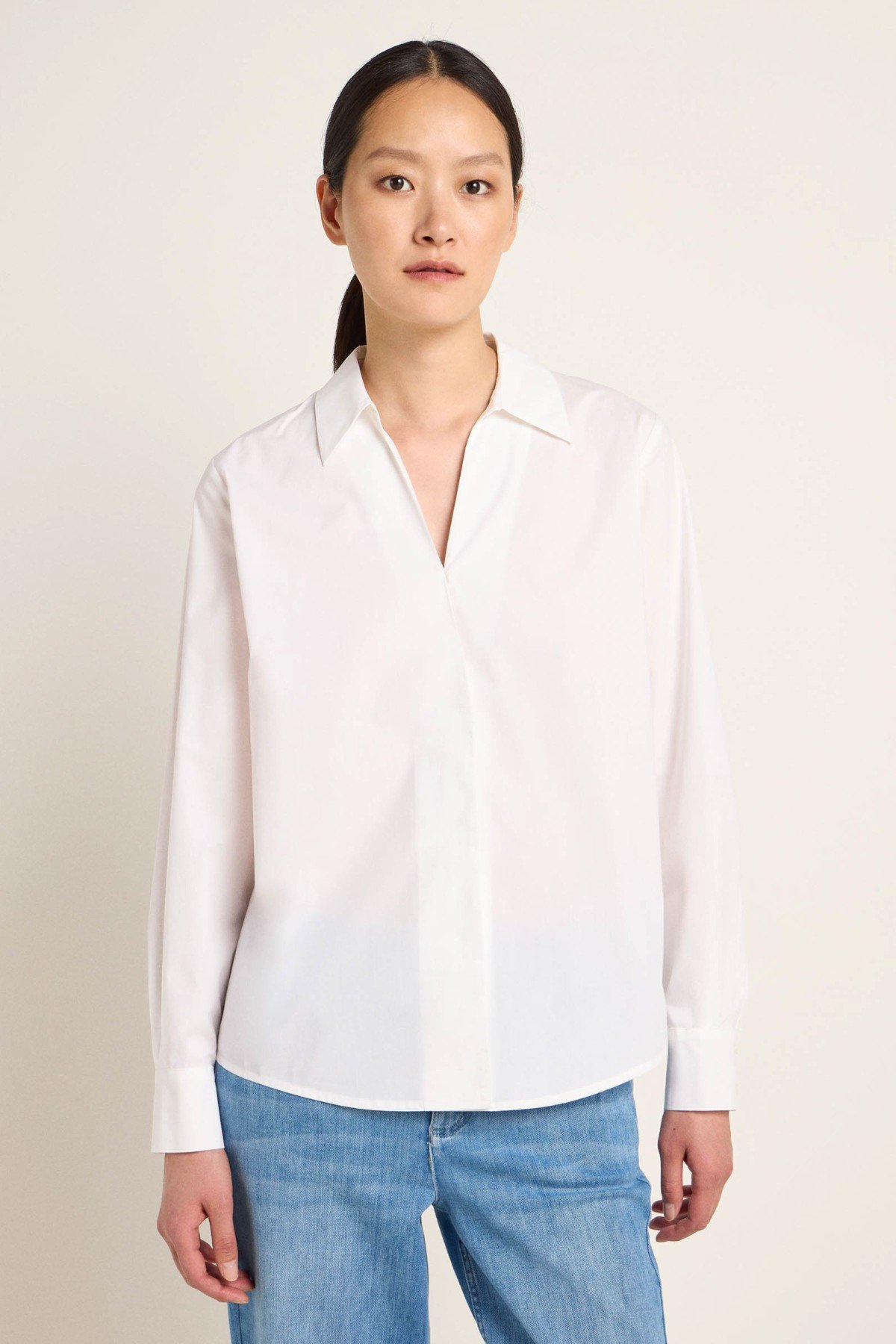 Bluse aus Bio-Baumwolle Weiß