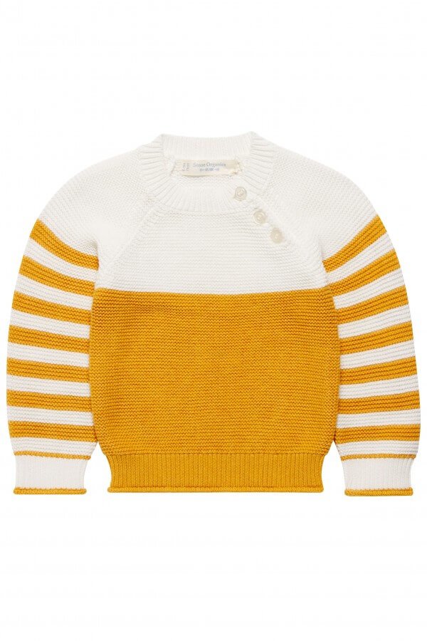 Sense Organics SWEATER VICTOR KNITTED MUSTARD GELB LOV12927 1