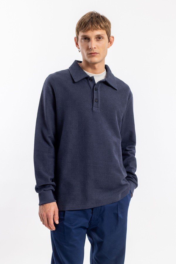 Pullover Polo Jersey Blau