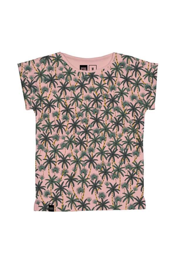 dedicated T-SHIRT VISBY BEACH PALMS MELLOW PINK LOV12093 1