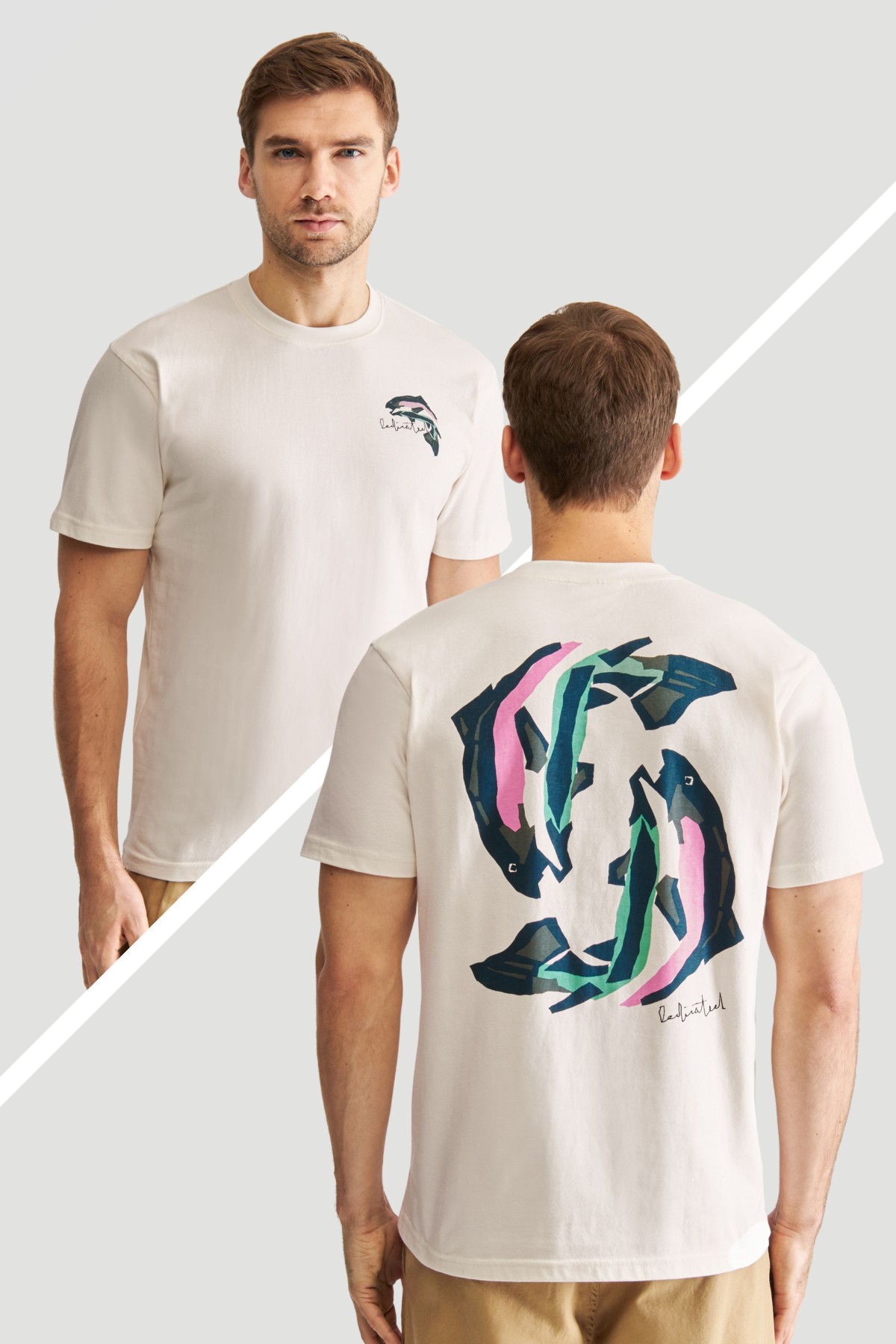 dedicated T-Shirt Stockholm Cut Out Trout Off White