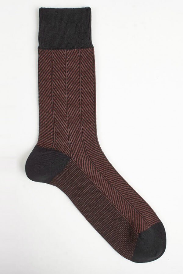 VNS Organic Socks SOCKEN HERRINGBONE ROSTROT LOV11732 1