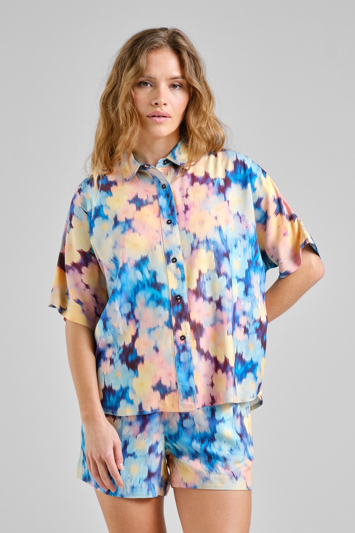 dedicated Bluse Alsvik Ikat Field Multi Color Gelb