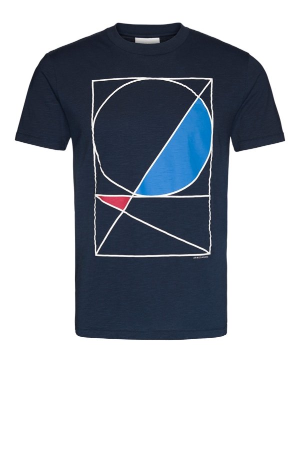 ARMEDANGELS T-SHIRT JAAMIE CIRCLES BLAU LOV13318 1