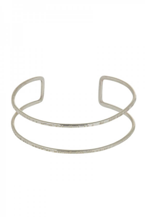 People Tree BANGLE DOUBLE SILVER LOV12473 1