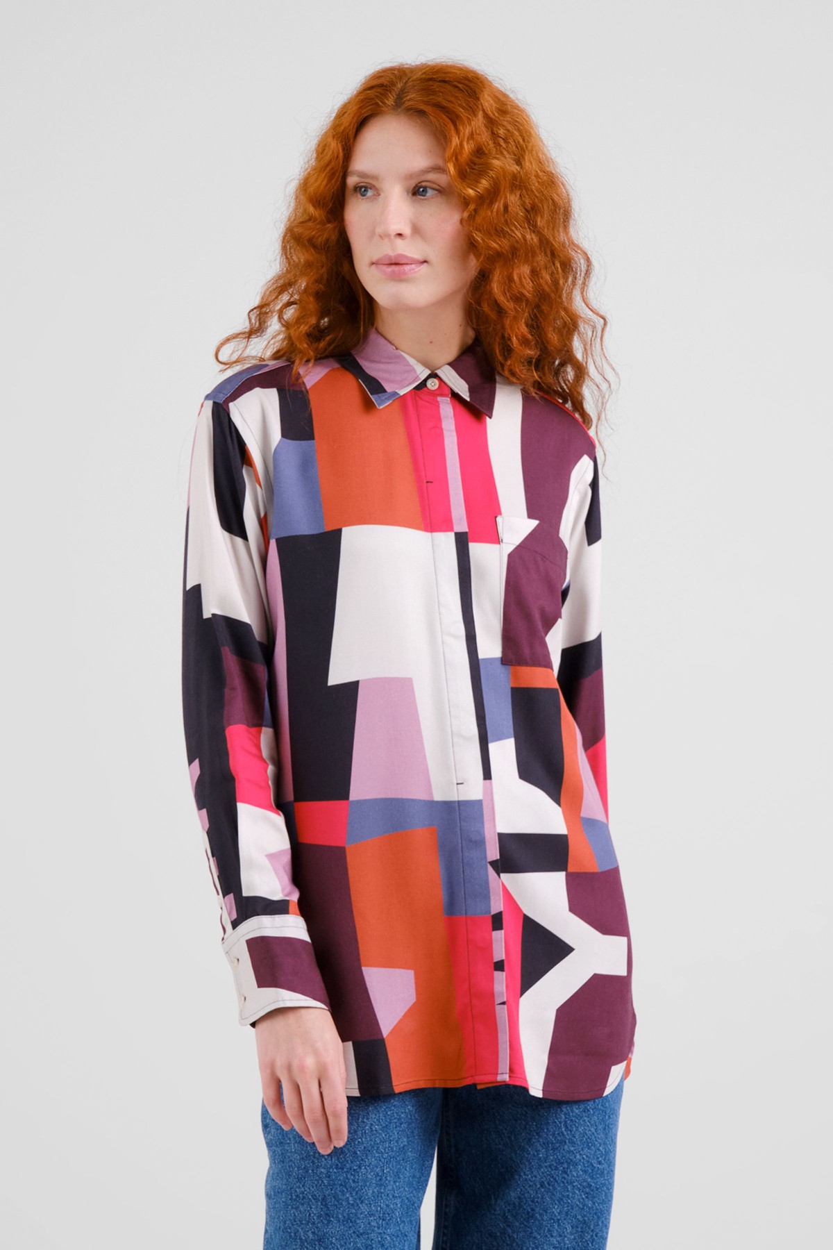 dedicated Bluse Kosta Abstract Chaos Rot