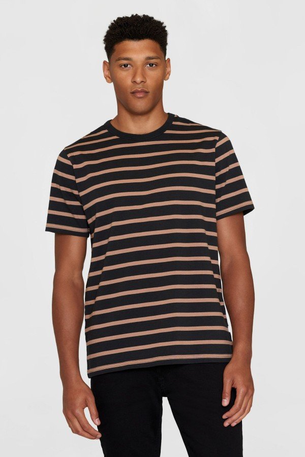 T-Shirt Striped Braun