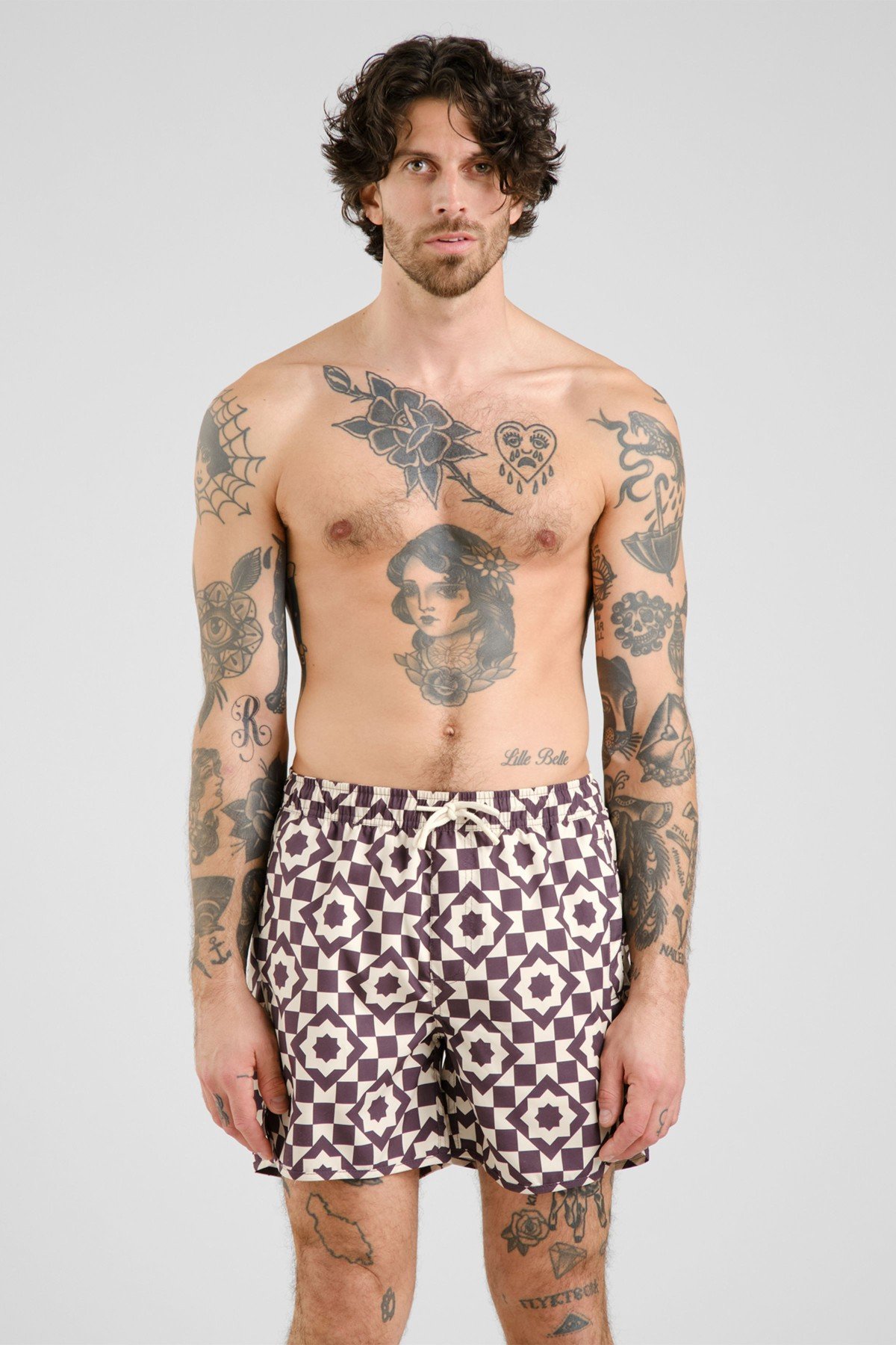 Badeshorts Sandhamn Mosaic Star Lila