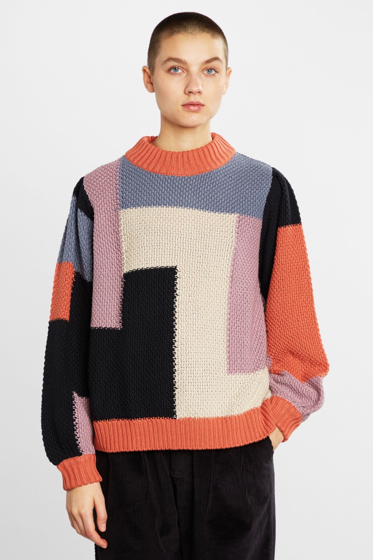 Pullover Rutbo Blocks Multi Berry