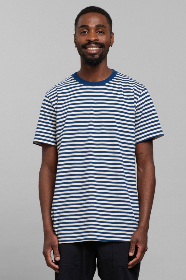 dedicated T-Shirt Stockholm Striped Blau LOV18428 2