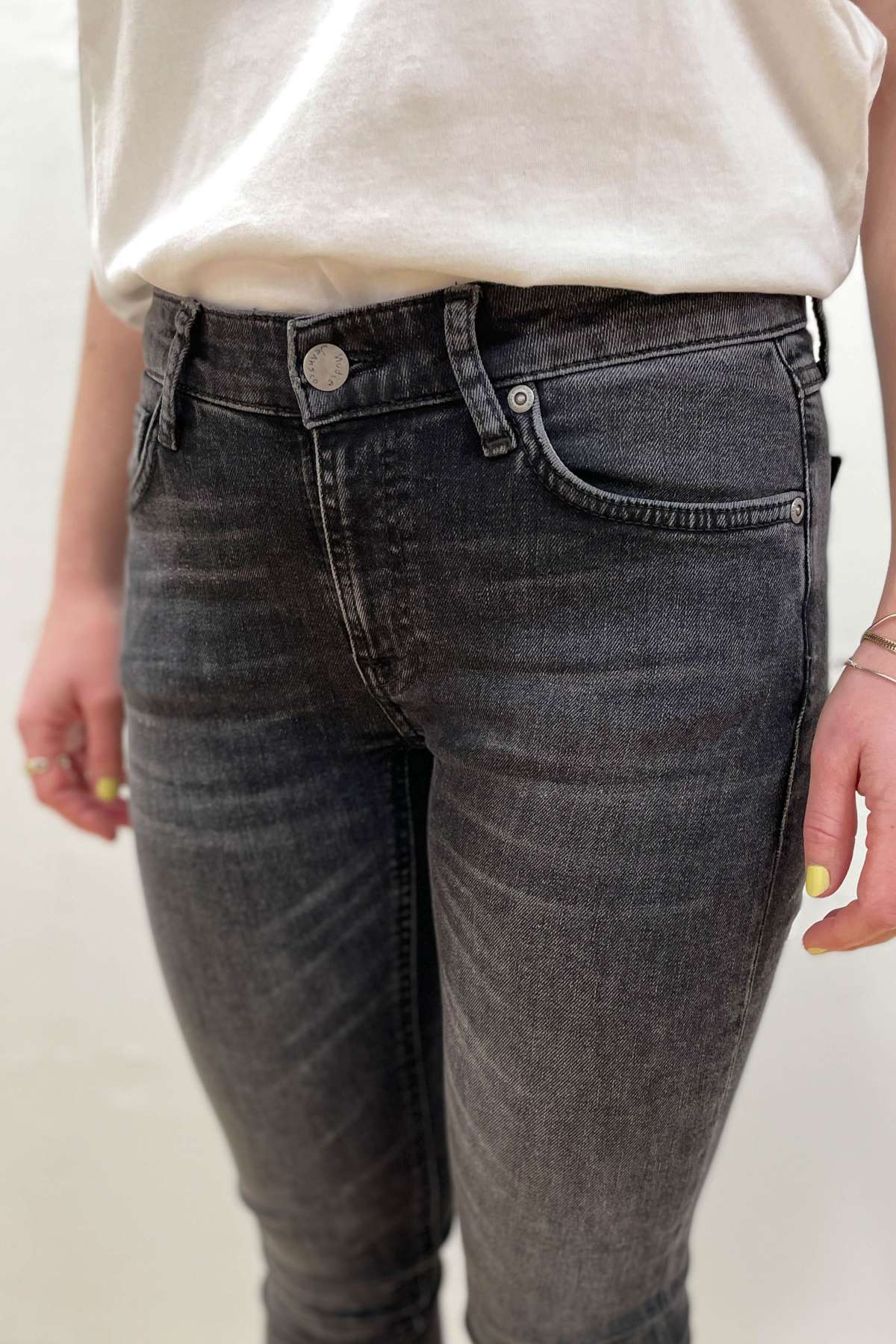 Nudie Jeans Jeans Skinny Lin Worn Black | Loveco