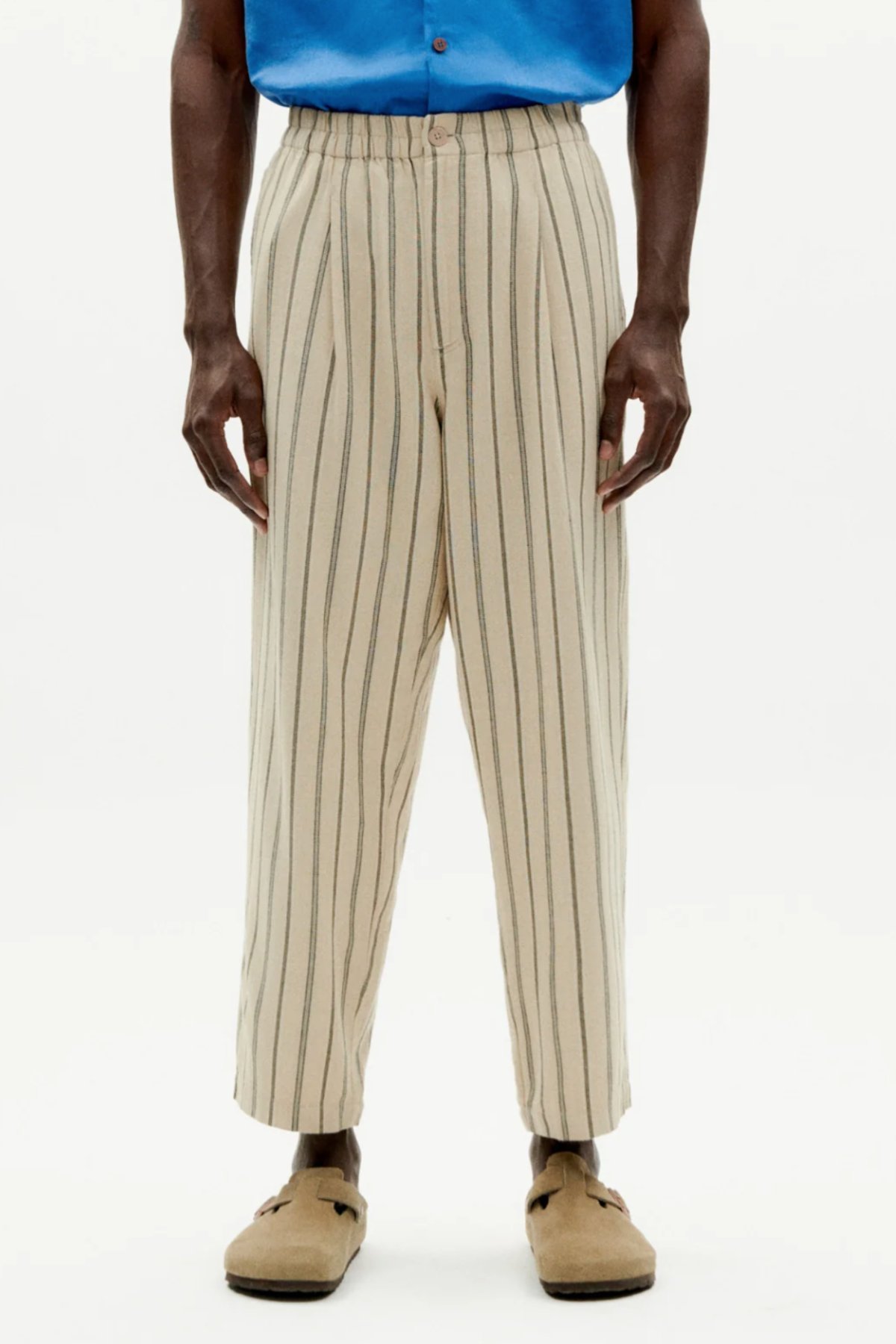 Hose Luc Stripes Canvas Fog Beige