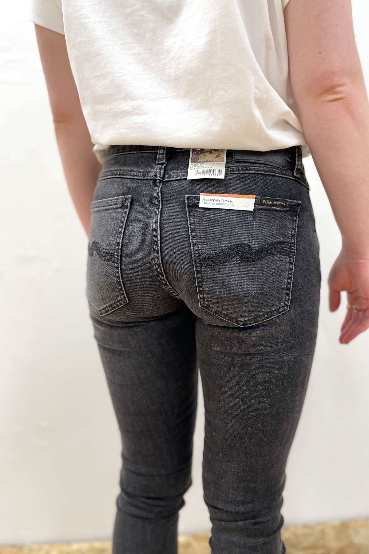 Nudie Jeans Jeans Skinny Lin Worn Black | Loveco