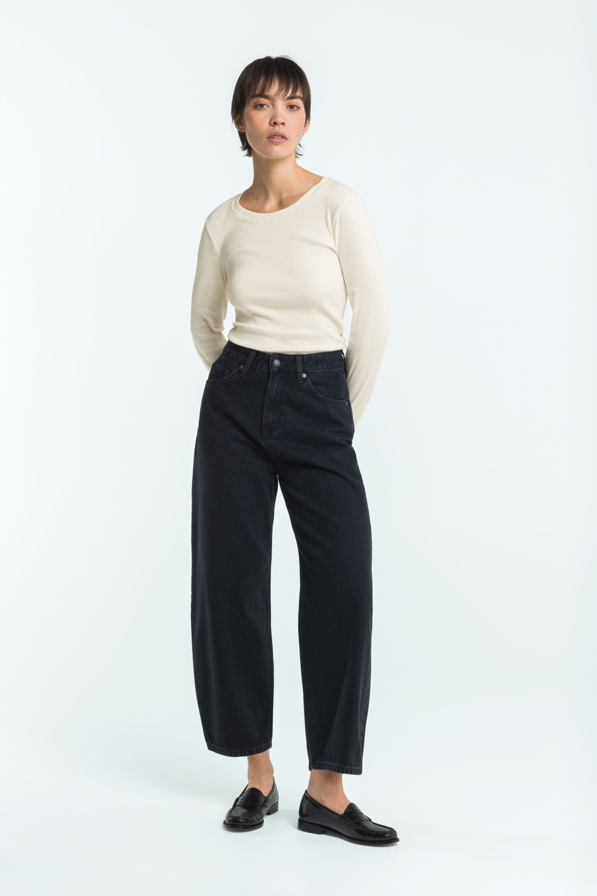 Jeans Leila Cropped Holo Black Used
