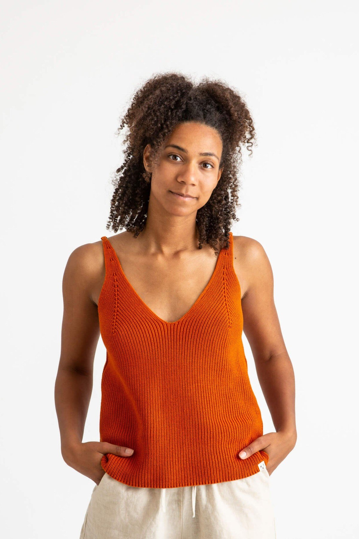Top Knit Tank Orange