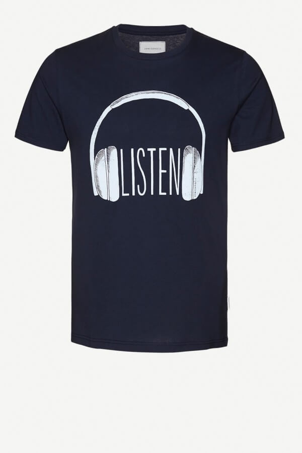 ARMEDANGELS T-SHIRT JAMES LISTEN NAVY LOV12429 1