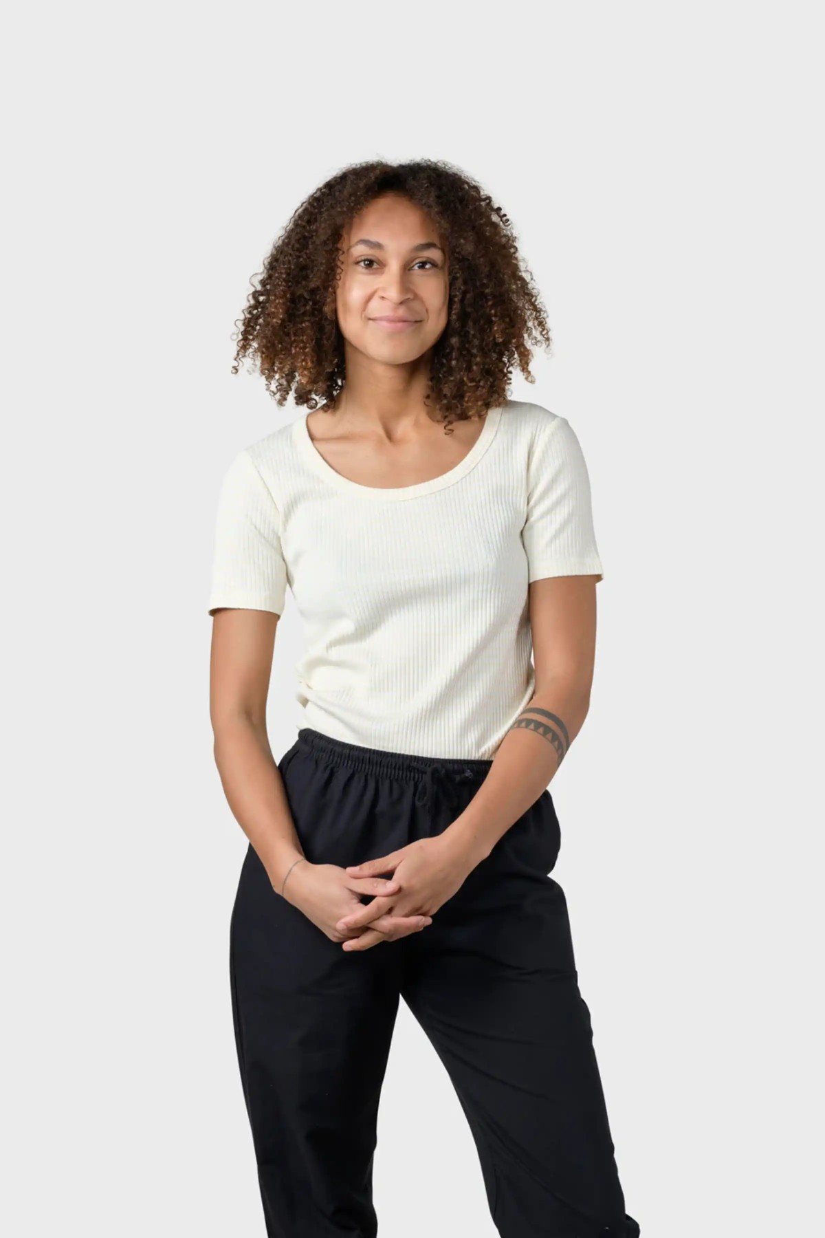 T-Shirt Rib Stripes Off White