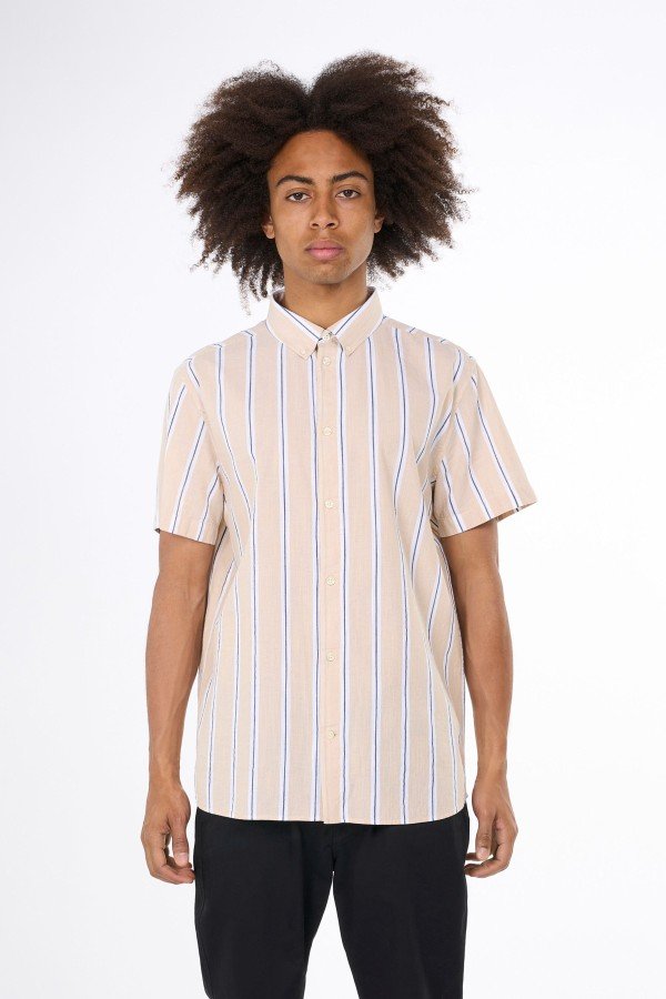 KnowledgeCotton Apparel Hemd Relaxed Fit Short Sleeved Striped LOV18103 4