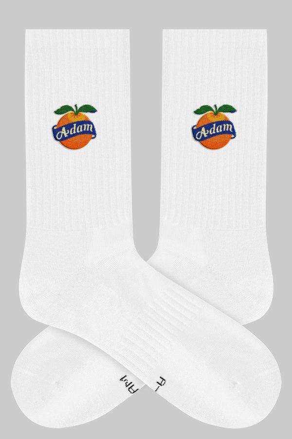 Socken A-Dam Orange Weiß