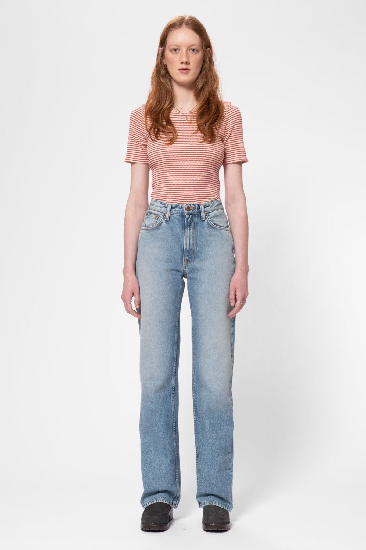 T-Shirt Jossan Striped Rib Rot