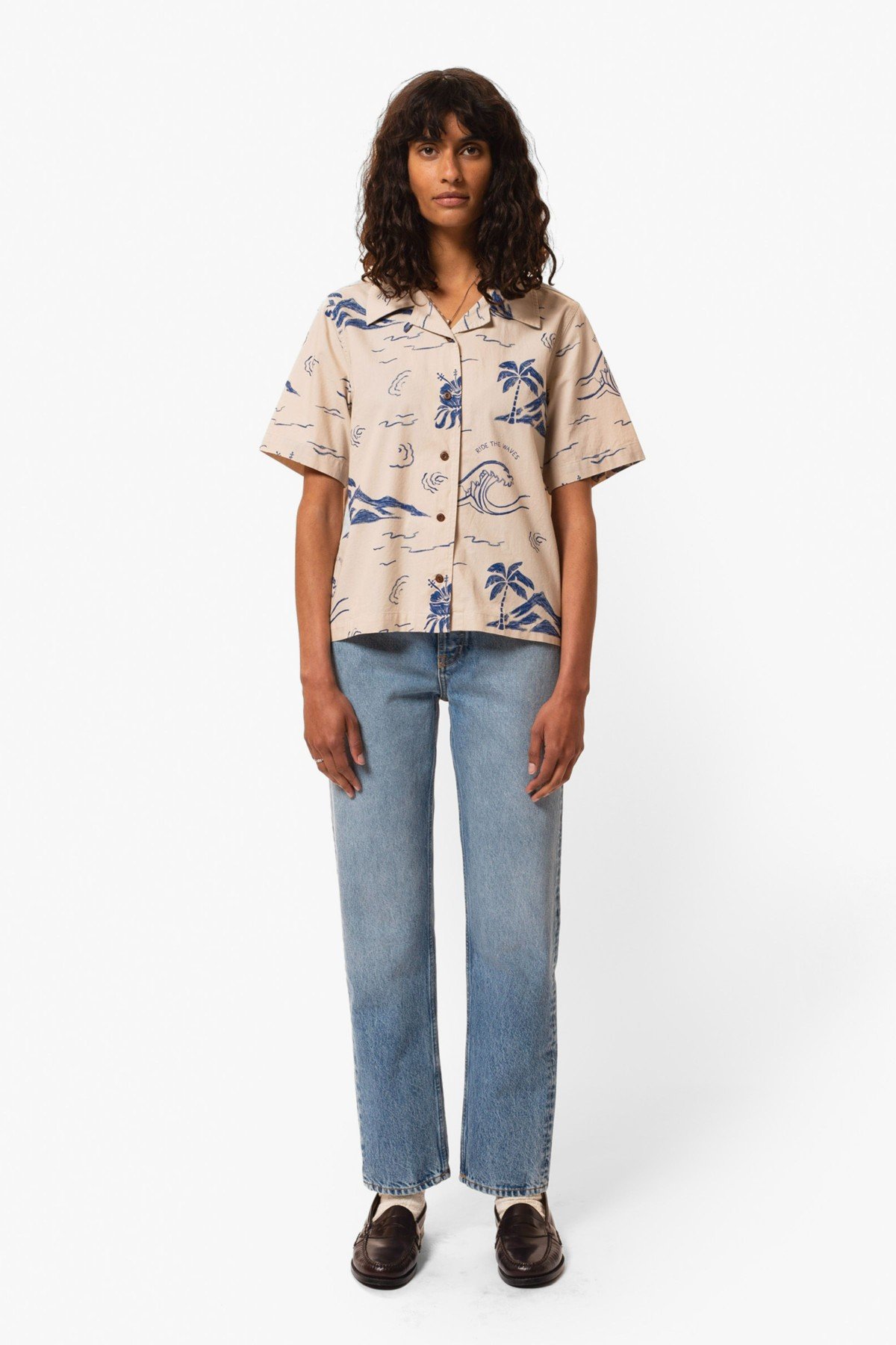 Hemd Moa Waves Hawaii Off White