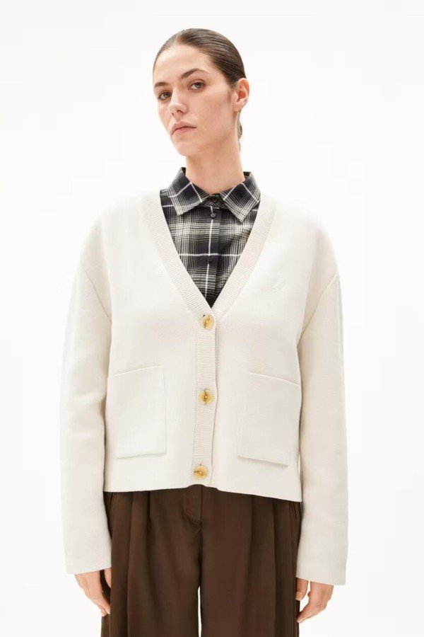 ARMEDANGELS Strickjacke Fionaa Milano Off White Loveco