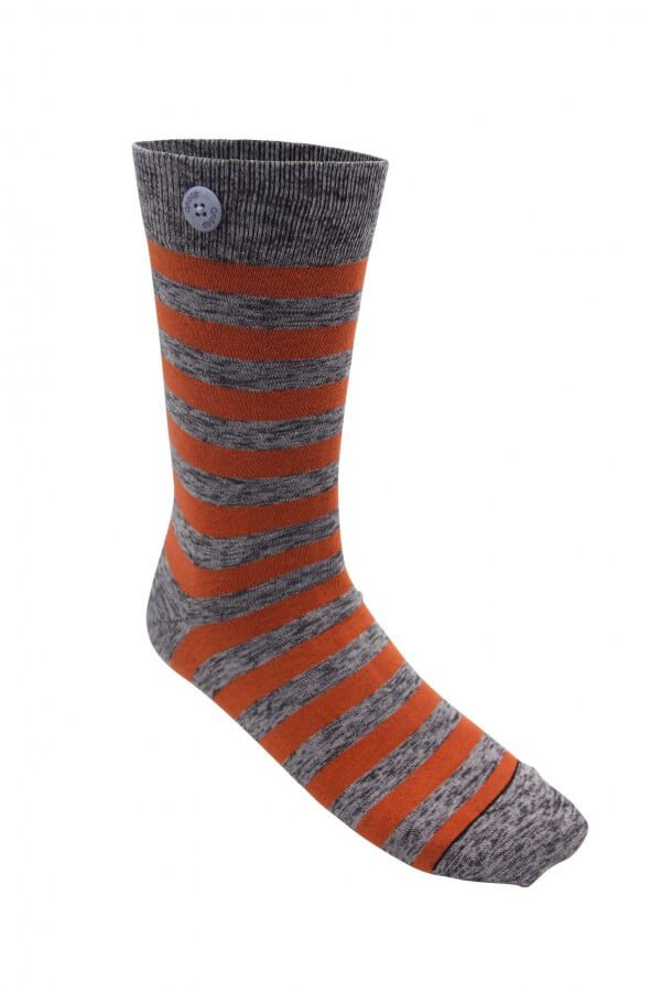 Qnoop SOCKEN GESTREIFT ORANGE LOV12992 1