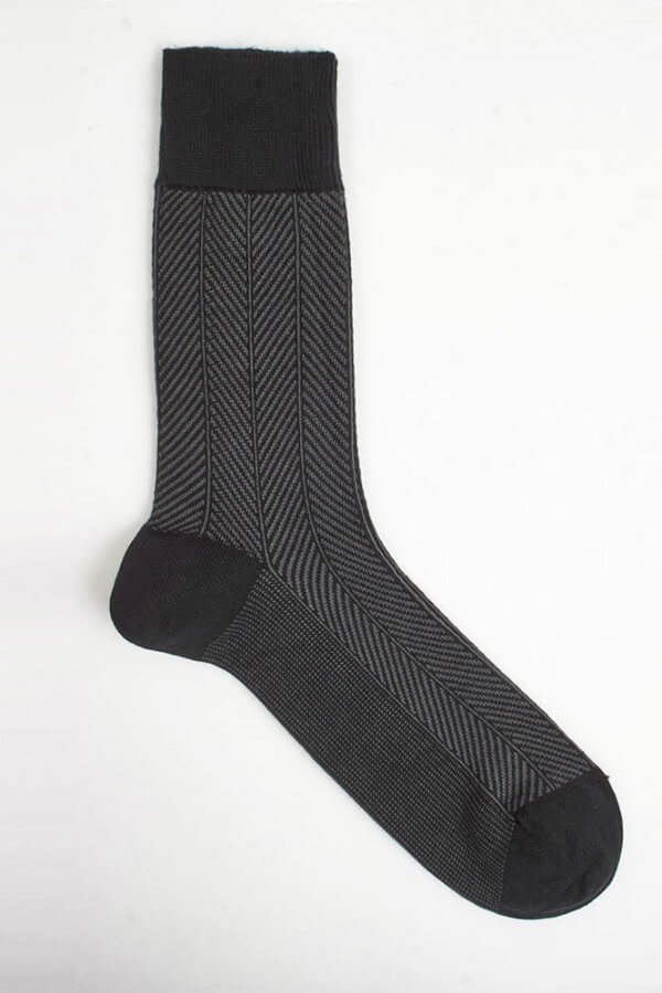 VNS Organic Socks SOCKEN HERRINGBONE GRAU LOV11730 1