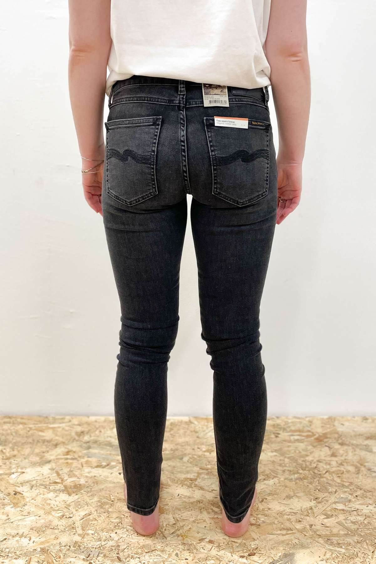 Nudie Jeans Jeans Skinny Lin Worn Black | Loveco