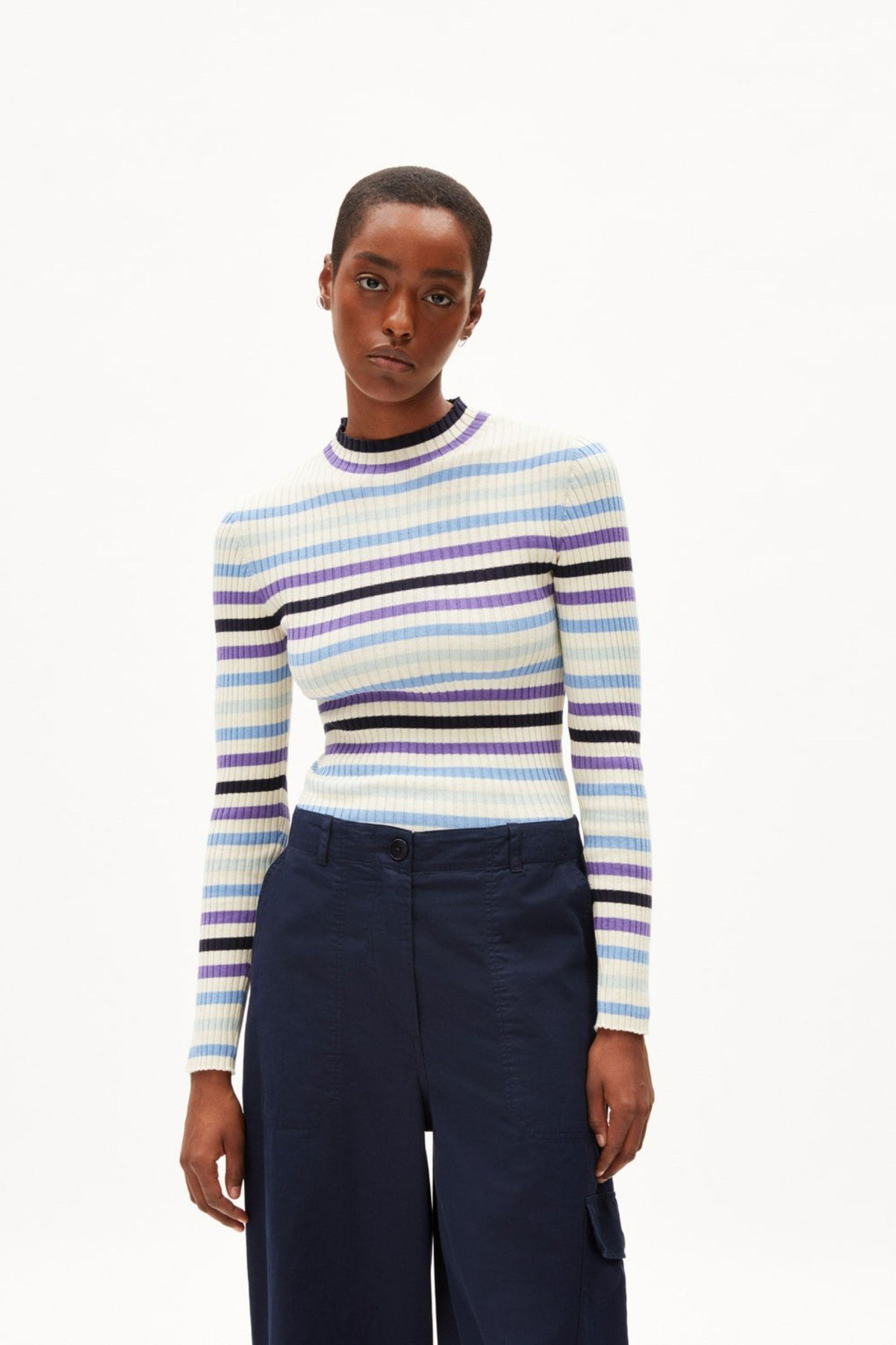 Pullover Alaania Striped Multicolor Blau