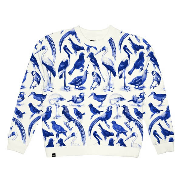 dedicated SWEATSHIRT YSTAD BLUE BIRDS OFF WHITE LOV11491 1