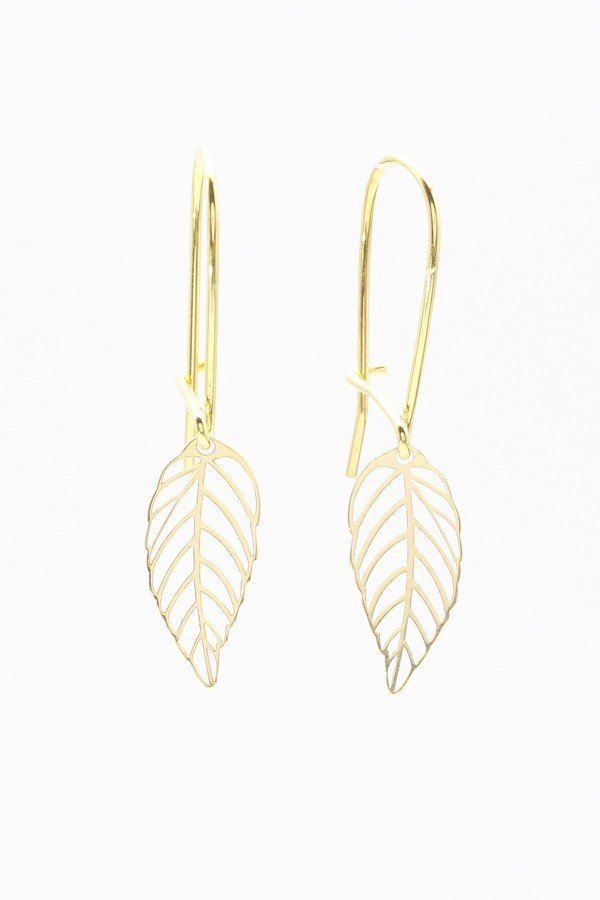 Jewelberry Ohrringe Cut Out Leaf Gold LOV18002 1